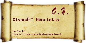 Olvasó Henrietta névjegykártya
